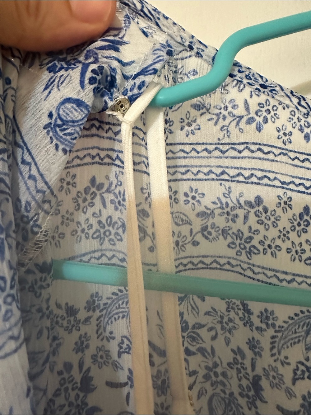 Calvin Klein Light Blue & White Floral Wrap Midi Dress - Picture 6 of 9